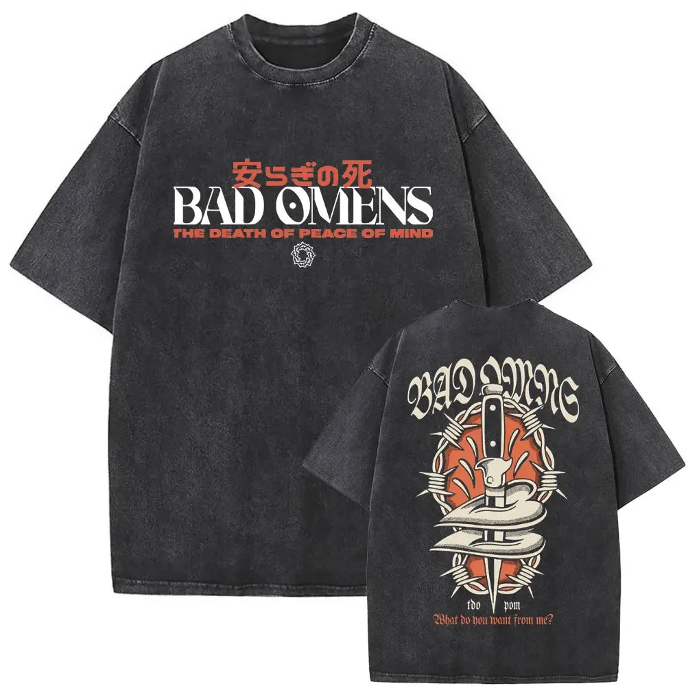 Washed Vintage Bad Omens Graphic Tshirt