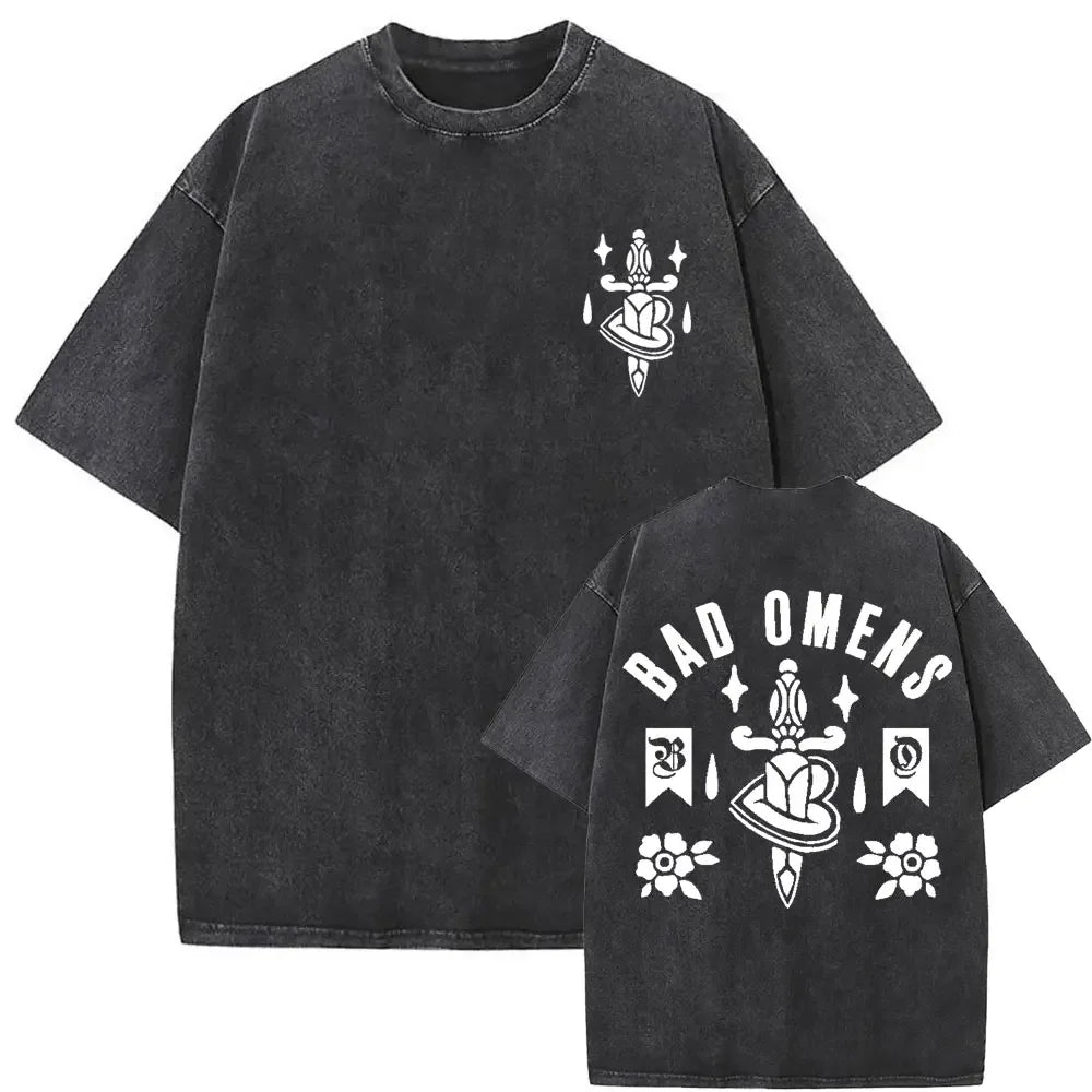 Washed Vintage Bad Omens Graphic Tshirt