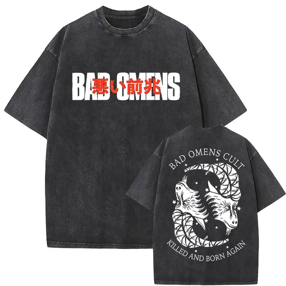 Washed Vintage Bad Omens  Graphic Tshirt