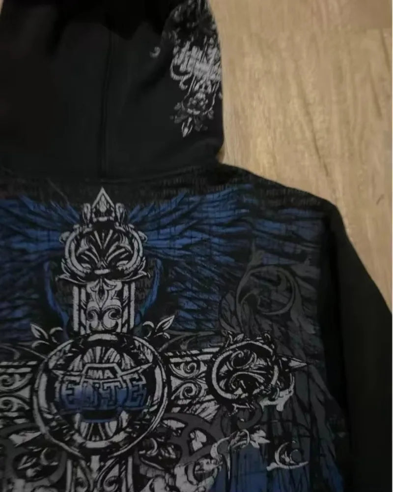 Graphic Zip-Up Hoodie