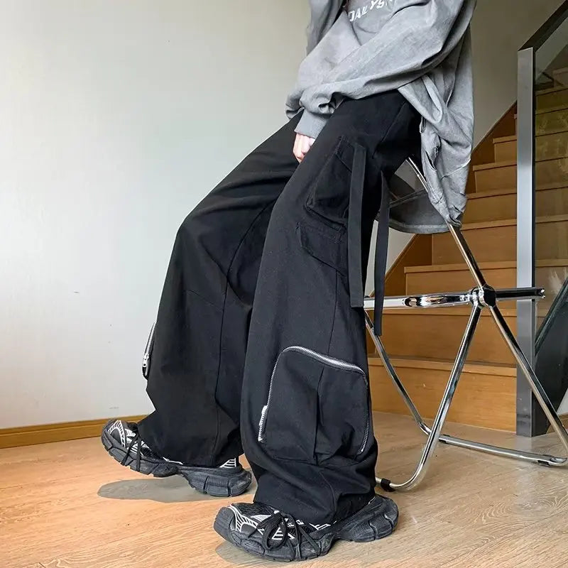 Men's Black Oversized Cargo Pant