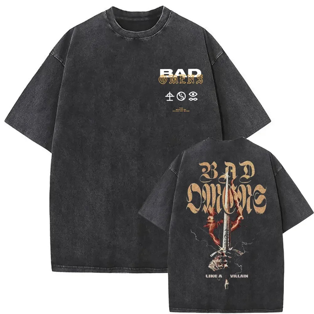 Washed Vintage Bad Omens  Graphic Tshirt