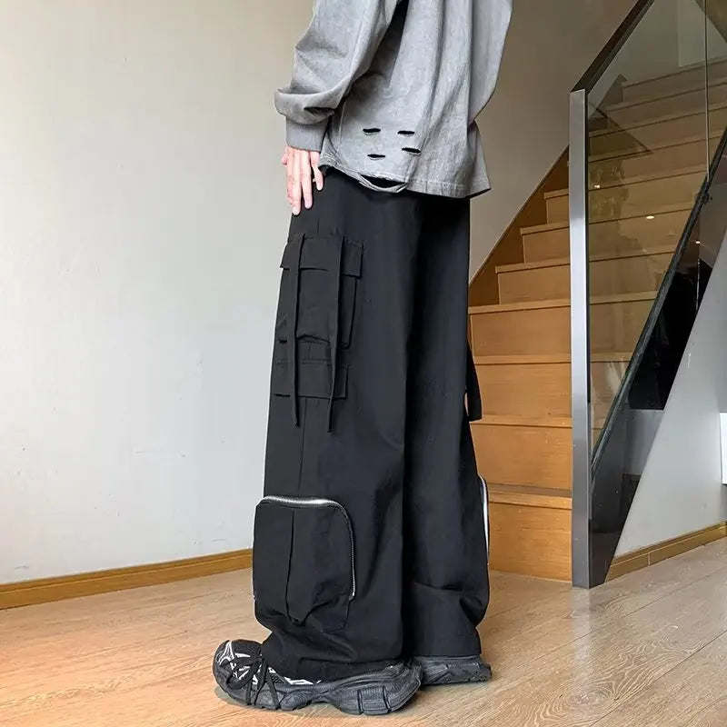 Men's Black Oversized Cargo Pant