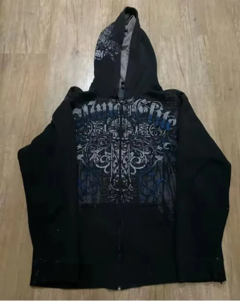 Graphic Zip-Up Hoodie