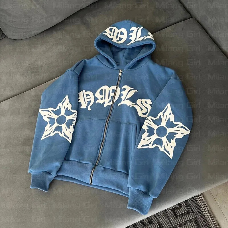 Snowflake Graphic Zip-Up