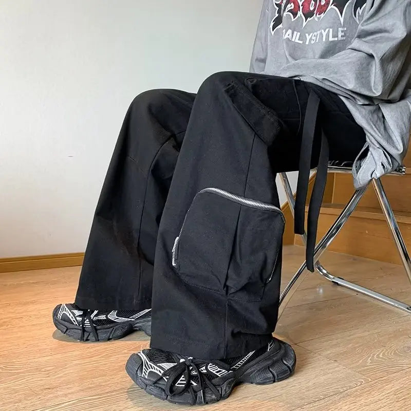 Men's Black Oversized Cargo Pant