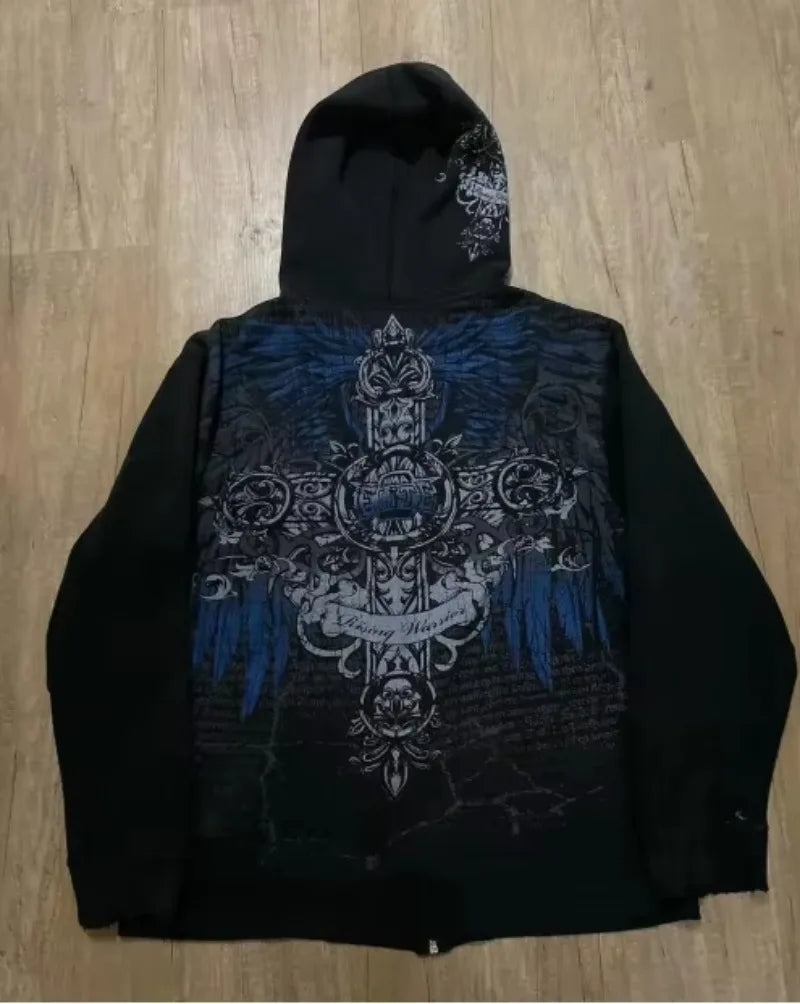 Graphic Zip-Up Hoodie